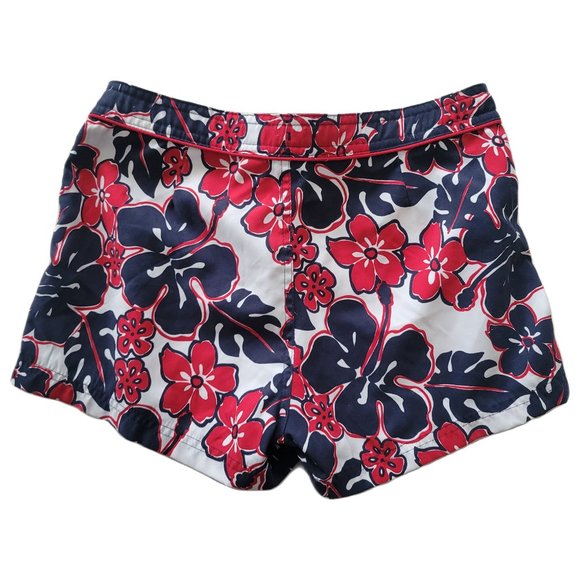 Girls Floral Beach Short Red and Blue Size16 - Picture 2 of 6